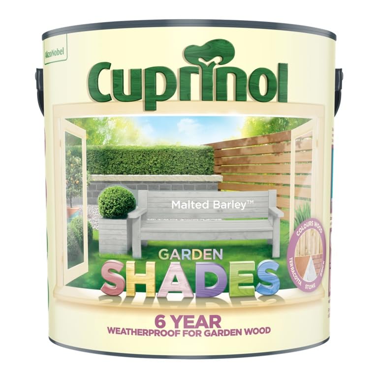Malted Barley Garden Shades Matt Wood Treatment 2.5L | Exterior Wood Paint and Protector | Matt Finish for Sheds Fences Garden Furniture and Outdoor Timber