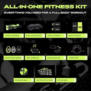 Ex Kit Home Gym Equipment with Carry Bag - 10Pcs Resistance Bands Kit with Handles, Door Anchor, Jump Rope, Booty Bands & More – Full Body Workout Bands Set for Strength, Cardio & Flexibility Ex Kit Home Gym Equipment with Carry Bag 10Pcs Resistance Bands Kit with Handles Door Anchor Jump Rope Booty Bands More–Full Body Workout Bands Set for Strength Cardio Flexibility