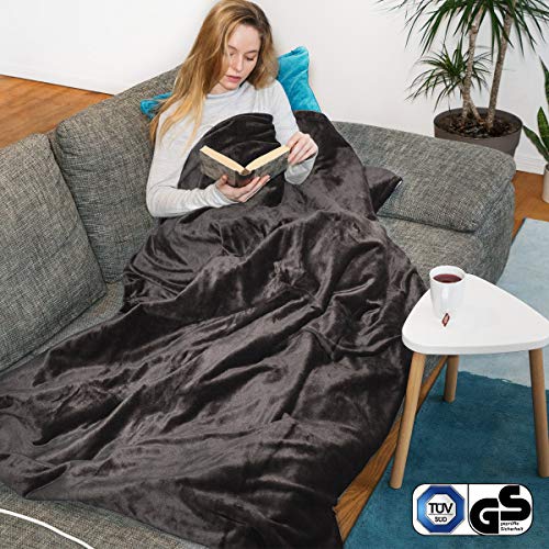Navaris Electric Blanket - Double Size Heated Over Blanket with 3 Heat Settings and Auto Shut Off Timer - Plush… - Image 3