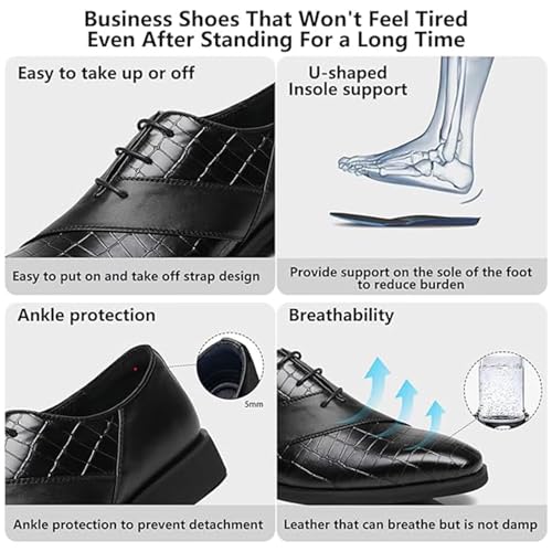 SANNAX Men’s Oxfords Formal Lace Up Dress Shoes, Classic Business Casual Leather Shoes for Men3