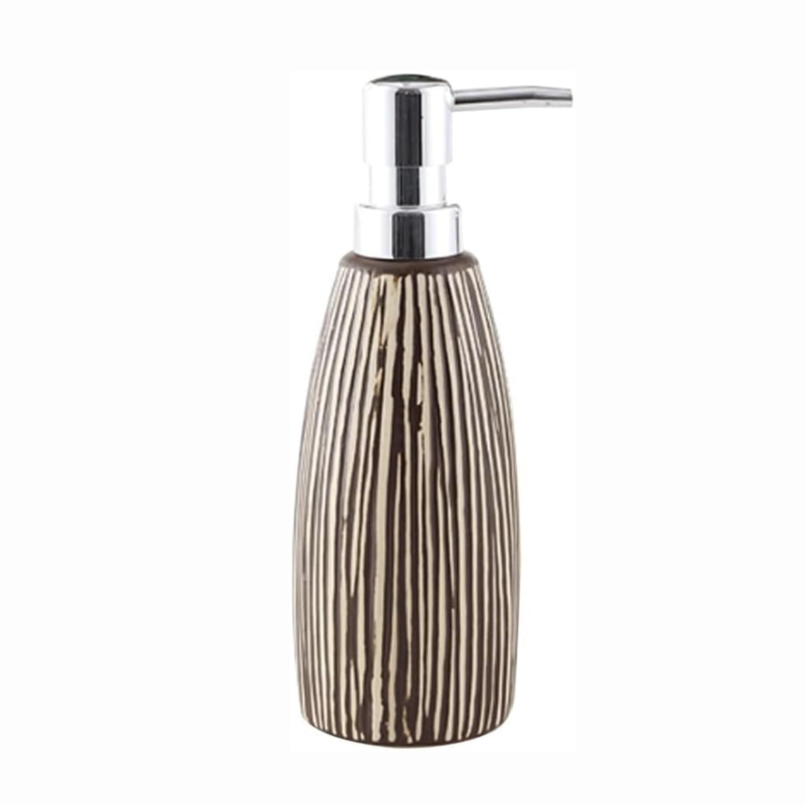 Kxaoxgrc Brown Glass Soap Lotion Dispenser Set, Manual Ceramic Soap Dispenser 11.2 Oz 320 Ml Refillable Counter Lotion Detergent