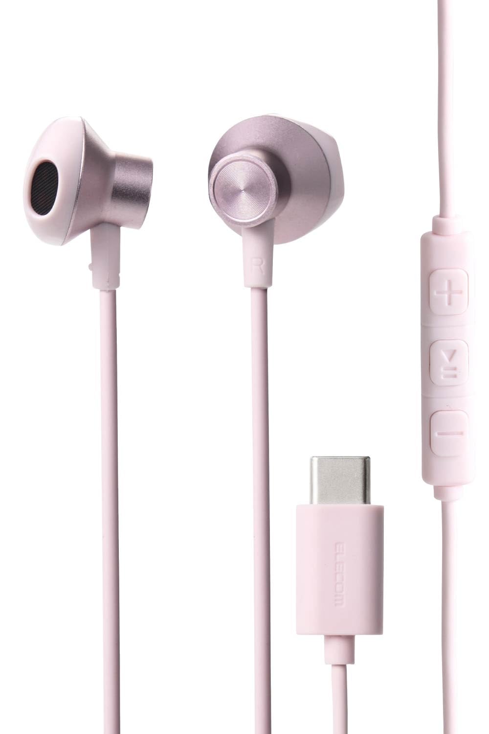 エレコム イヤホン Type-C 有線 インナーイヤー (セミオープン) 高耐久ケーブル 断線しにくい 音声と映像のズレなし 【再生/音量調整コントローラー付き】 [ iPhone 16e / 16シリーズ 対応 ] ピンク EHP-DF13IMPN