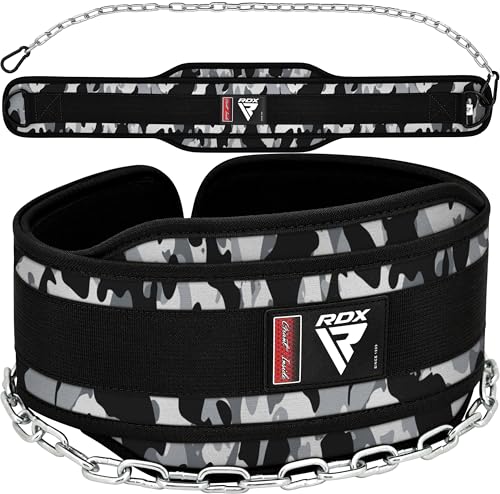 RDX Ceinture de Leste Musculation, 6'' Dip Belt avec 40CM Chaîne, Ceinture Lestée Poids pour Pullup Powerlifting Levage Dipping Haltérophilie L'entraînement en Force Bodybuilding Workout, Homme Femme
