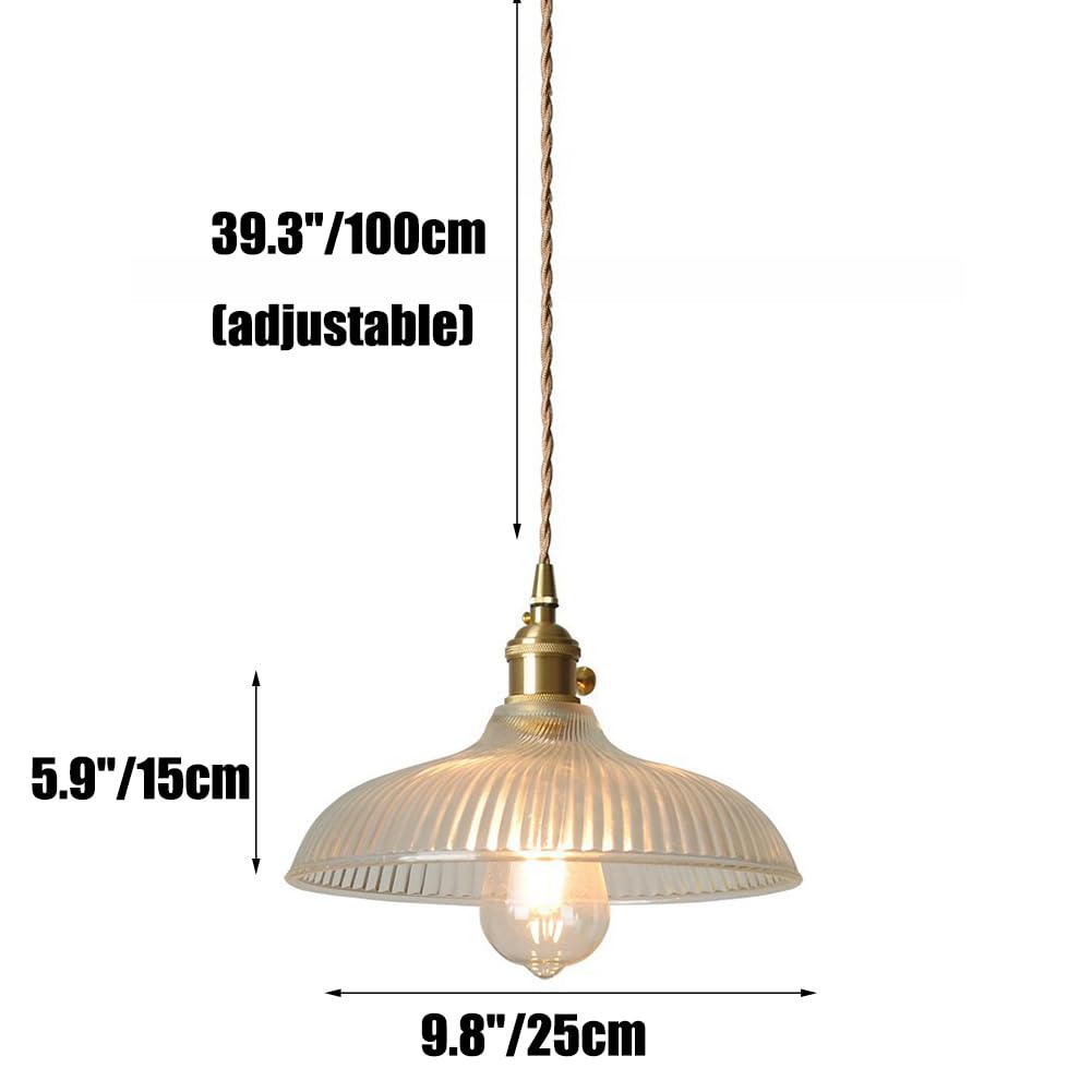 Nowoczesna lampa wisząca z przezroczystego szkła, w stylu vintage, idealna na wyspę kuchenną, stół jadalny, blat barowy lub wejście.