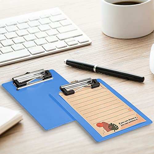AZWOOD Mini Clipboard, 10 x 15 cm Plastic Writing Plate, Small Clipboards with Pen Holder for Notepads Receipts - Image 2