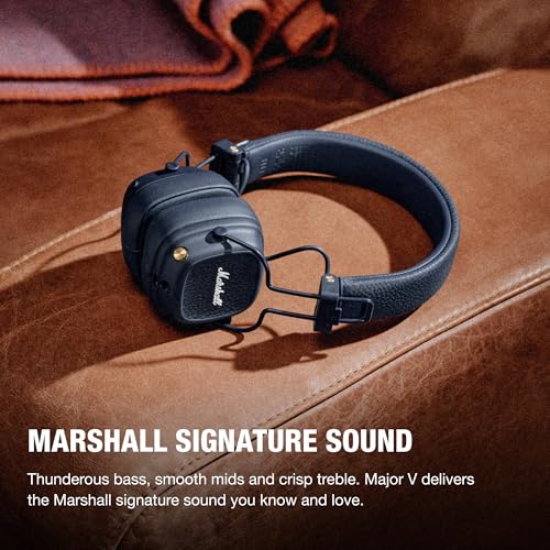 Marshall ワイヤレスオンイヤーヘッドホン Major V ミッドナイトブルー Bluetooth / 連続再生100時間 / Qi充電対応/通話対応 【国内正規品】