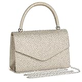 DETARA Women Evening Bags Glitter Rhinestone Party Clutches Wedding Purses Crystal Cocktail Prom Handbags (Champagne S216)