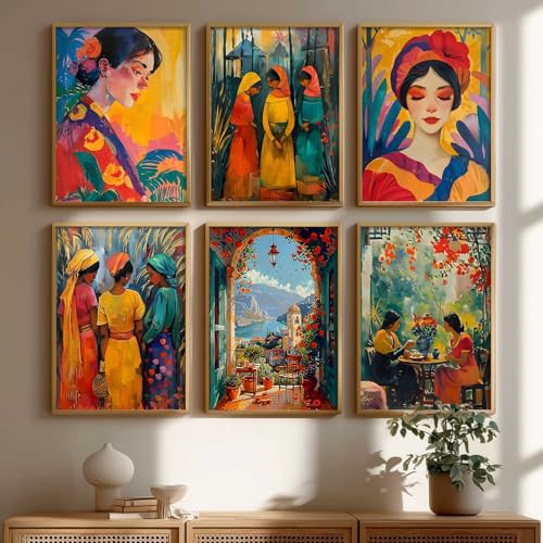 Image of kotart - Paintings Modern Art Framed Wall Painting for Living Room Bedroom - Posters | with Frame - Office Decor - Decoration Set of 6 (14X20 Inch, D)
