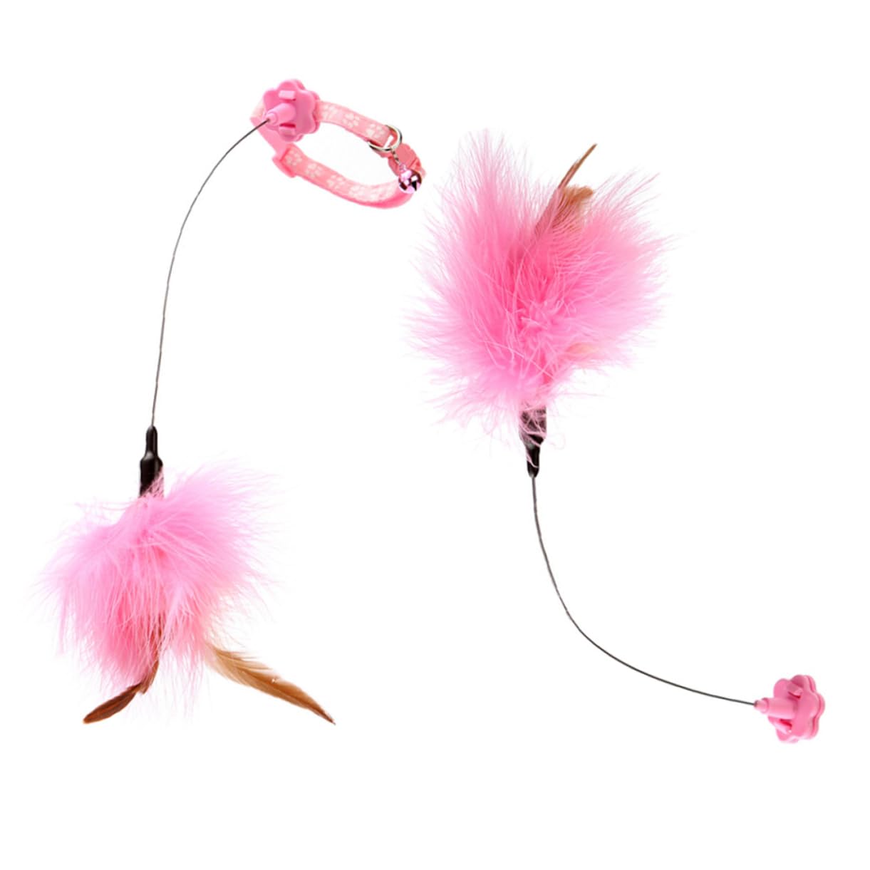 SUPVOX Lot de 2 Bâtonnets à Taquiner pour Chatons Plumage Résistantes la Morsure en Acier Carbone et Silicone, Jouets Interactifs pour Chats D'intérieur