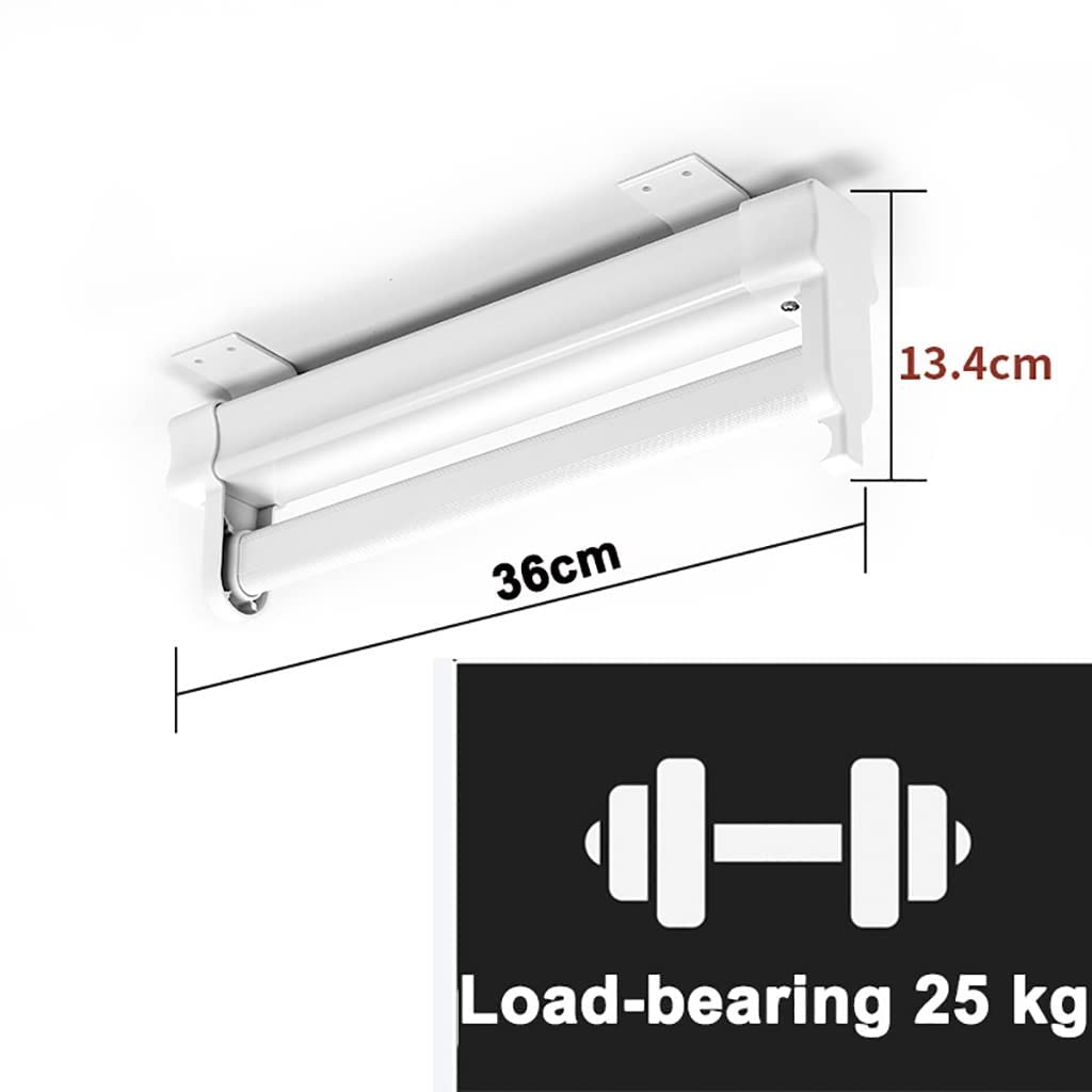 Riel telescópico para ropa para guardarropa, percha para ropa extraíble Base de metal ajustable de 26-61 cm, barra de armario extensible Ahorro de espacio - Blanco (Size : 36cm/14.2in)