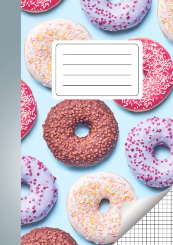  Quaderno a quadretti 5 mm: Quadernone A4  Per 4 elementare, 5 elementare, medie e superiori  Senza margine  Donuts