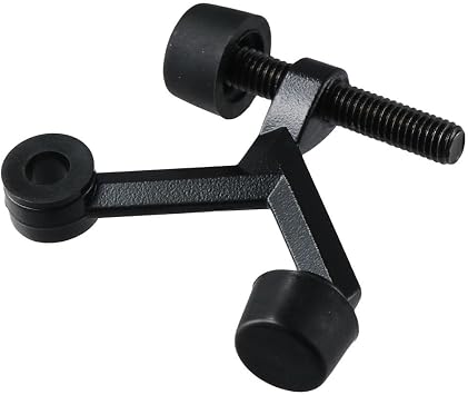 dohobby 2PCS Hinge Pin Door Stopper, Adjustable Black Heavy Duty Hidden Doorstops, with Rubber Bumper Damper Black Door Hardware