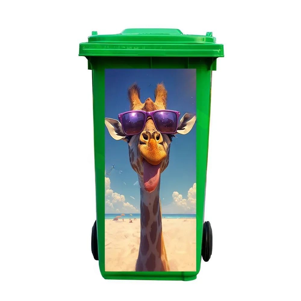 XZTRFB 26 Style Wheelie Bin Stickers, Waterproof Removable Animal Dustbin Stickers, Eco-Friendly Self Adhesive, Wheelie Bin Decals for Outdoor Use