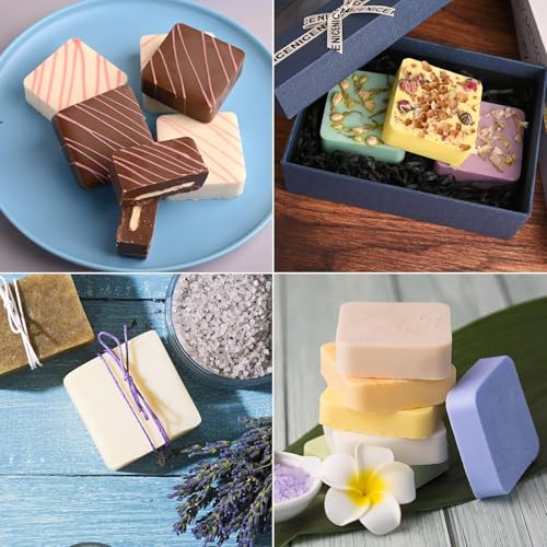 Image of MoldBerry Silicone Soap Mould for Soap Making | 6 Cavity Square Soap Mold (100g Each) | Reusable Silicone Mold for Handmade Soap, Candle & Resin | Pack of 1