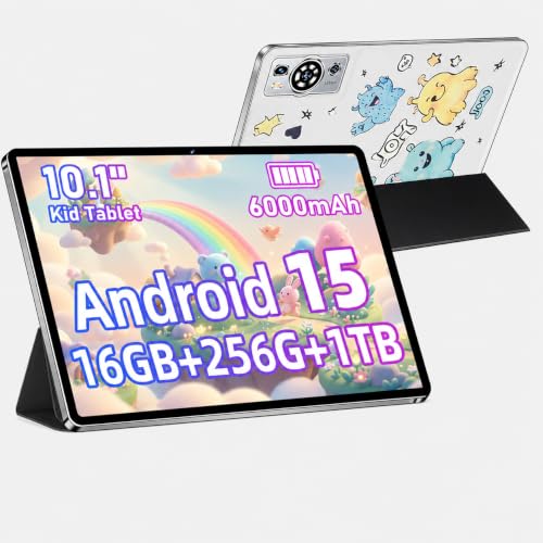 Image of 10.1-Inch Tablet, Android 15 Tablet, Wi-Fi 5, 16GB RAM 256GB ROM, 1TB Expandable, HD IPS Display, 6000mAh Battery, Keyboard