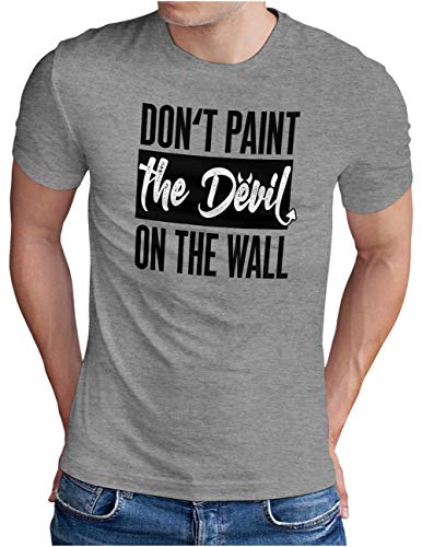T-shirt pour homme OM3 en coton gris mélangé grande taille XXXXXL imprimé Bad English Denglisch