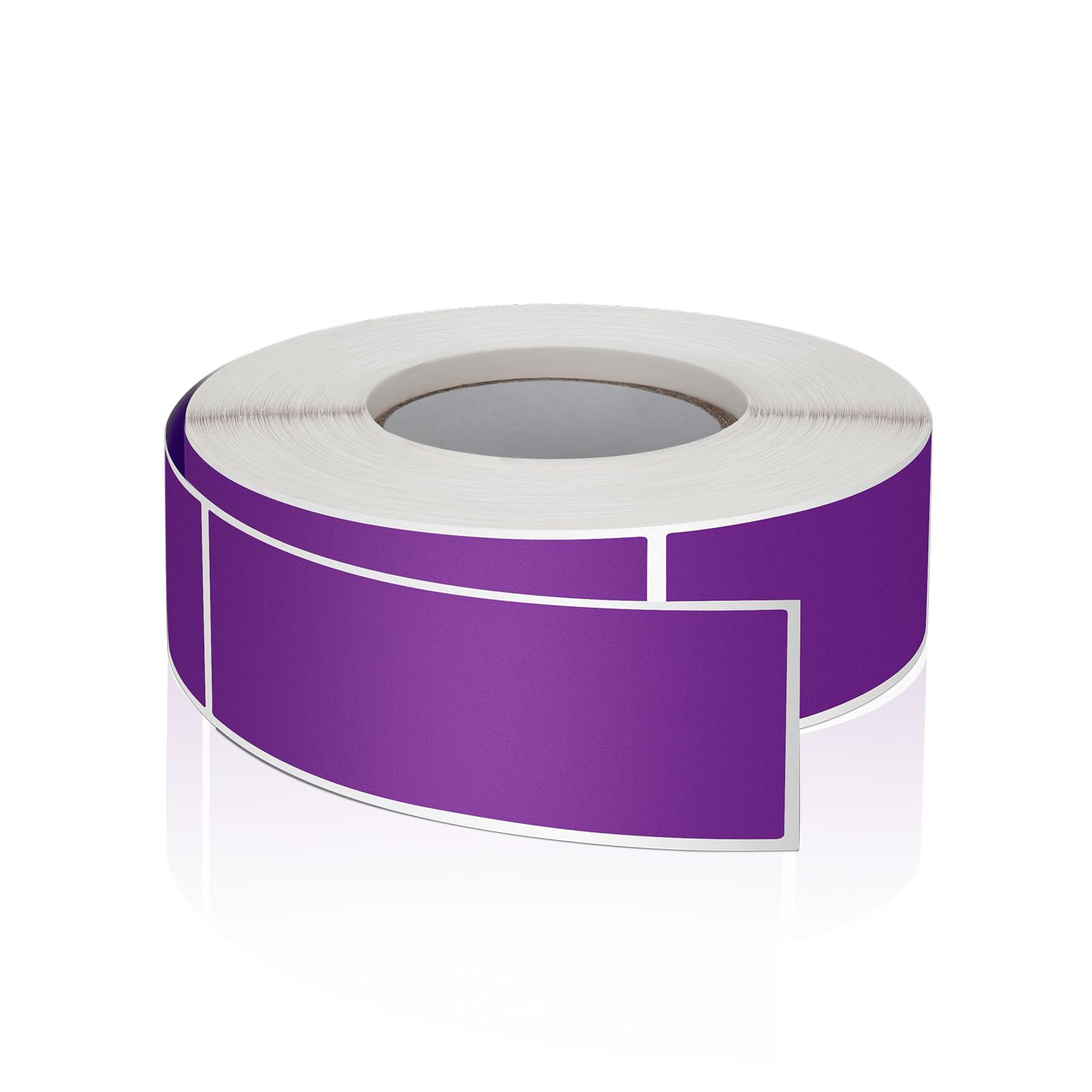 Pegatinas rectangulares moradas, 7,6 x 2,5 cm, codificación de colores, autoadhesivas, rollos extraíbles, 500 unidades