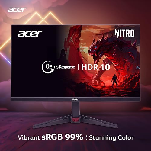 Image of acer Nitro VG240Y X1 23.8 Inch IPS Full HD Backlit LED Gaming Monitor I 0.5 MS Response I 200Hz Refresh Rate I SRGB 99%, HDR 10 I 2xHDMI, 1xDP I Stereo Speakers I AMD FreeSync Premium I Eye Care