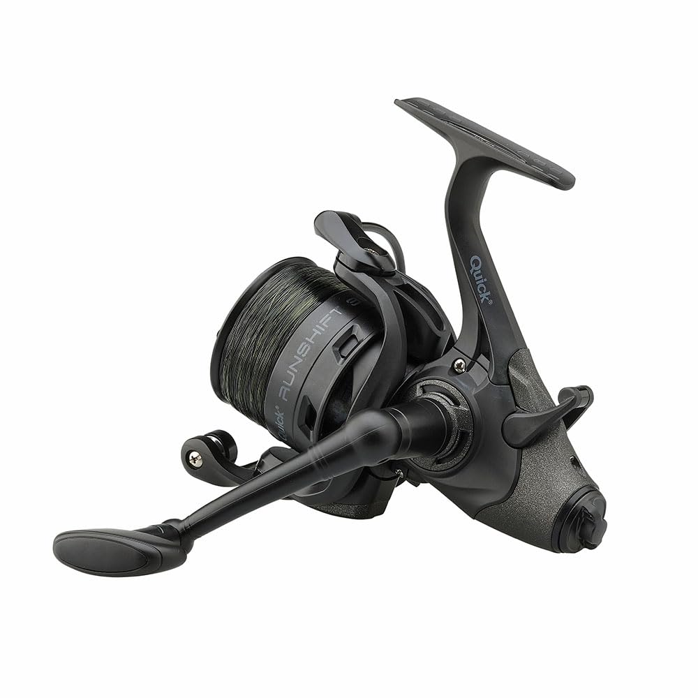 Bundle 3X Quick Runshift 3L 5000 FS Freilaufrolle mit Camo Schnur | 3 Freilaufrollen, bespult mit 0,33 mm Camo-Monofil (12 lb), inkl. Ersatzspule, 11 kg Bremse – ideal für Karpfenangler