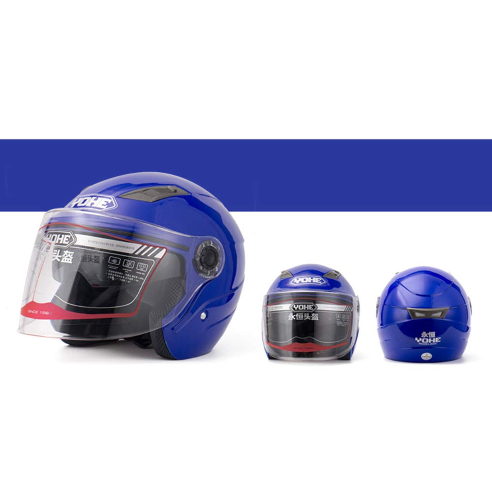 YOHE Motorcycle Jet Helmets With Anti-fog Double Lens Crash Cruiser Half Helmets Ventilation Comfortable Mesh Lining Open-Face Helmets