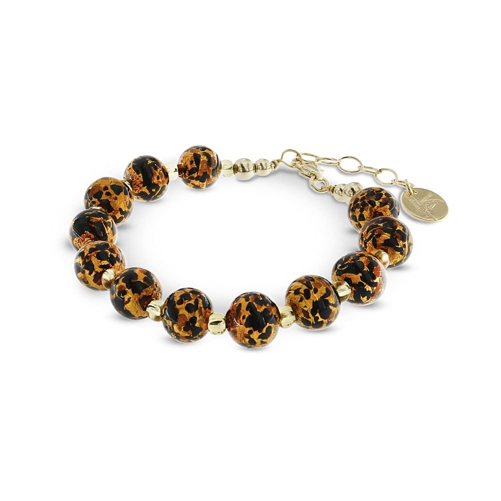 Venetiaurum - Pulsera Con Esferas De Cristal De Murano Original Y Plata 925 - Joya Made In Italy Certificada