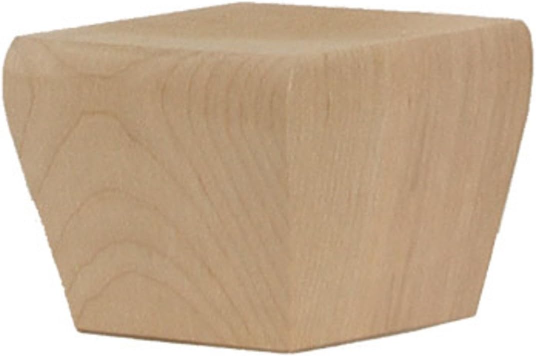 Bun Feet 31/2" x 31/2" x 23/4" Tall Square Taper Wood Bun Foot in Cherry