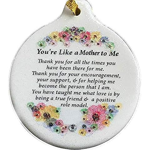 Laurie G Creations Like a Mother to Me Porcelain Ornament Gift Boxed Rhinestone Floral Detail Cover