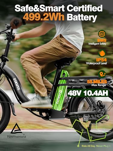 1200W Peak Folding Electric Bike for Adults, 28MPH 48V