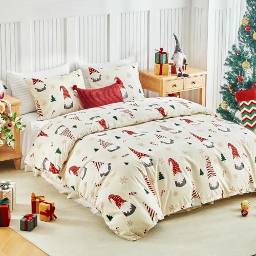 Image of Lekesky Christmas Duvet Cover King Size 3-Piece, Christmas Elf