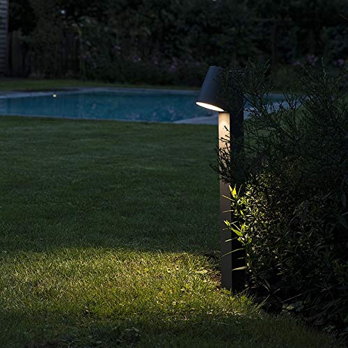 Qazqa Moderno Lámpara de pie para exterior antracita con LED - UMA Aluminio/Vidrio Alargada Incluye LED Max. 1 x 6 Watt