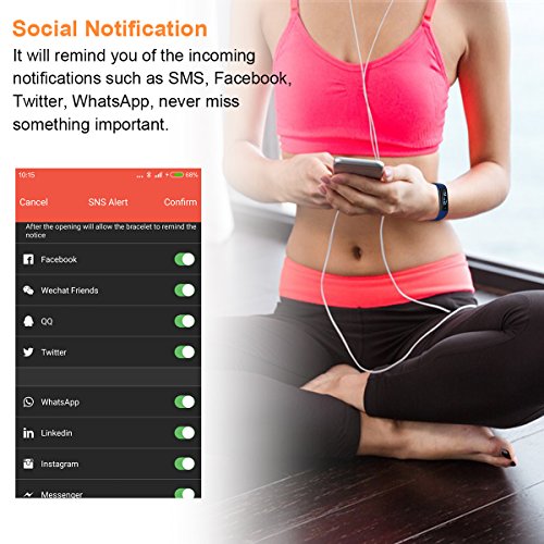 Diggro-ID115HR Intelligente Braccialetto Bluetooth...