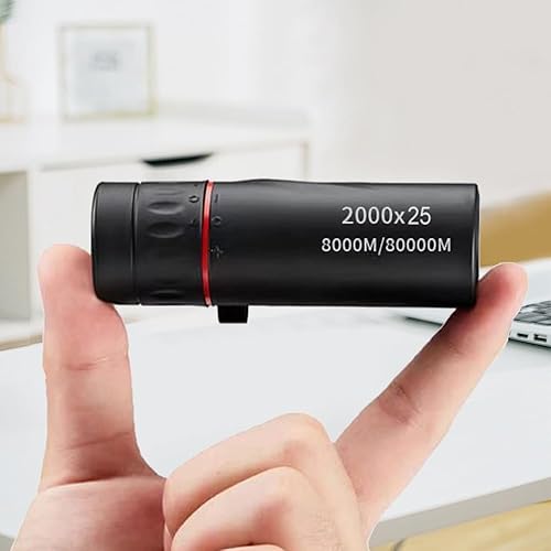 Mini telescopio monocular, 2000 x 25 telescopios ópticos monoculares portátiles para eventos deportivos, conciertos, camping, observación de aves,