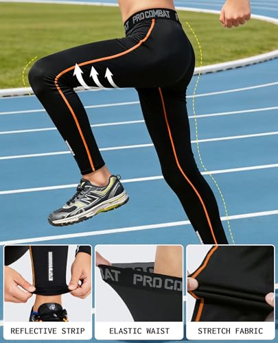 ANGEL CITIZ 4 Pack Kompressions Leggings Kinder Jungen Laufhose Fußball Trainingsanzüge Sportunterwäsche Funktionsunterwäsche