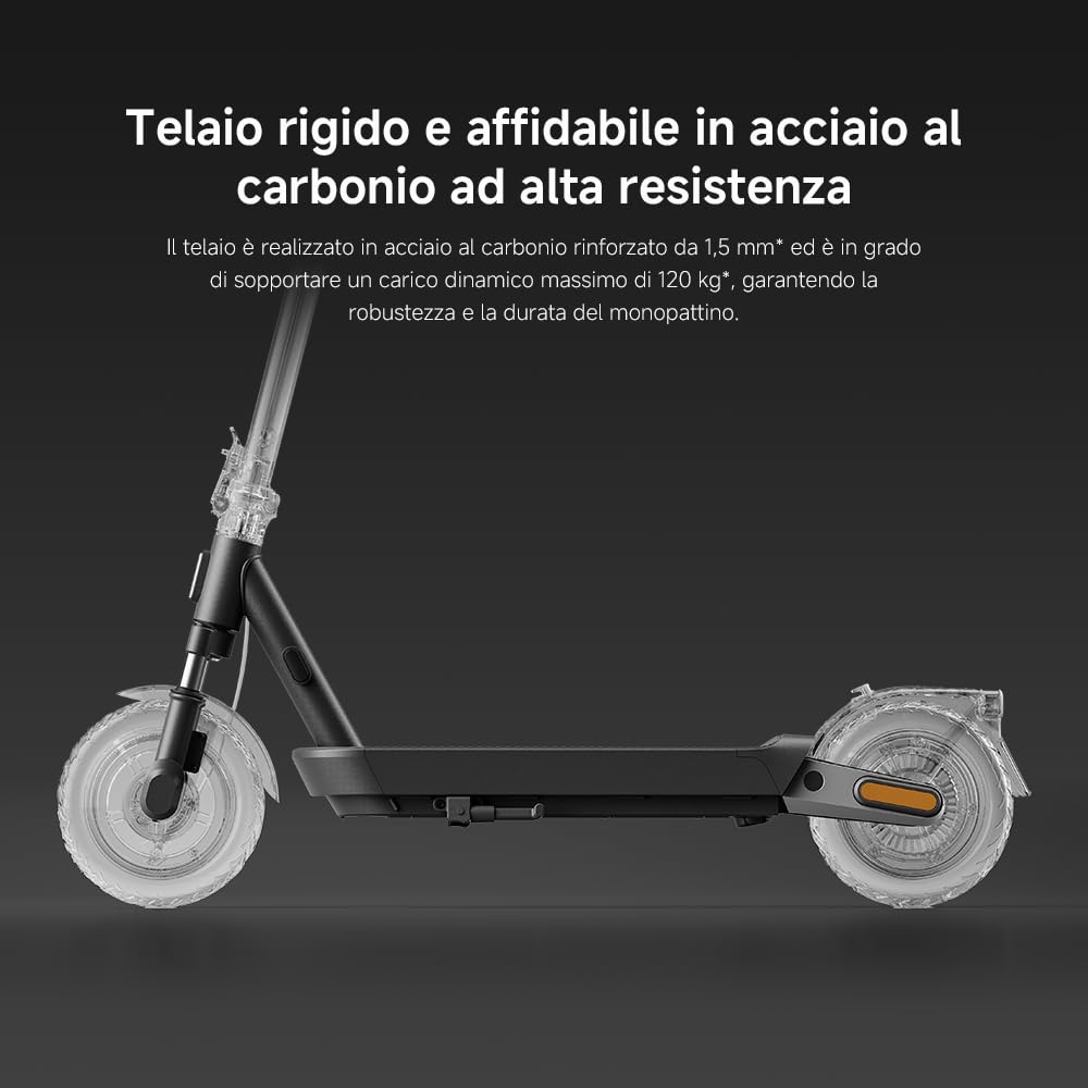 Xiaomi Electric Scooter 5 Pro (Monopattino), Doppie Sospensioni Anteriore E Posteriore A Molla, Pneumatici Tubeless Da 10", Pendenza Max 22% | Doppie Sospensioni Anteriore E Posteriore A Molla, Pneumatici Tubeless Da 10", Pendenza Max 22%