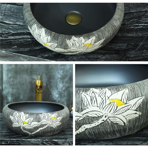 Lavabo sobre encimera para baños creativos y elegantes de estilo retro 3