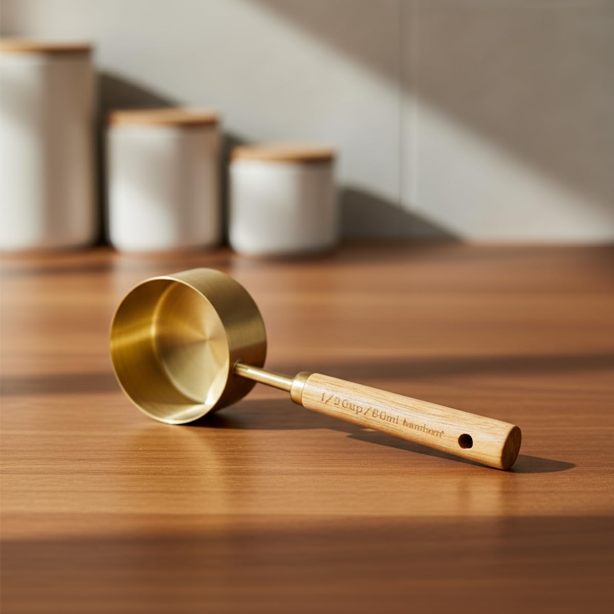 Bambum Escala Ahşap Saplı Gold Ölçü Kaşığı 80 ml