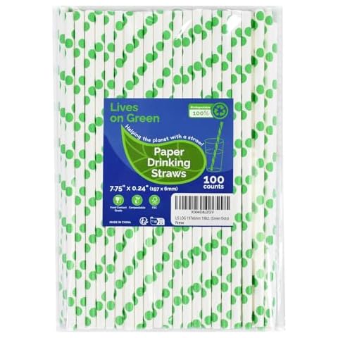 Pailles jetables en papier Lives on Green Cover