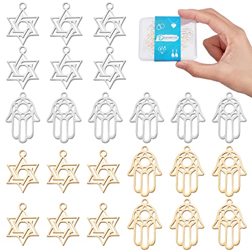 DICOSMETIC 24Pcs 4 Stili Ciondoli Mano di Hamsa