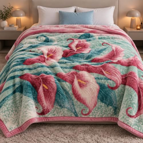 Image of ABRAZO Dreamy Wrap Mink Blanket for Double Bed | 570 GSM 3 Kg Single Ply | Ultra Soft Warm Blanket for Winter & AC Room | Quilt /Comforter /Dohar | 220 x 240 Cm