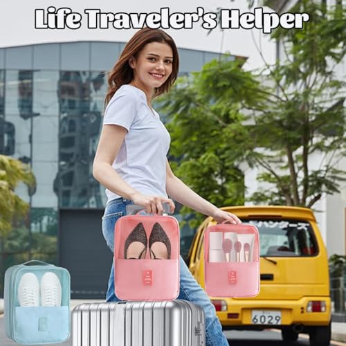 6 PCS Travel Shoe Bag Travel Waterproof Shoe Bag Portable Shoes Bags for Three Pairs of Shoes for Daily Travels, Suitcase (Multiple Colors)4