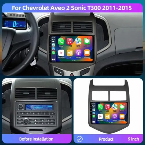 Radio coche 2 DIN para Chevrolet Aveo y Sonic con CarPlay y Android Auto 2