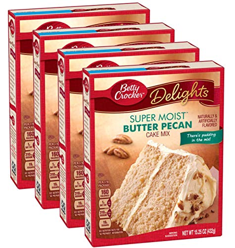 Image of Betty Crocker Supermoist Cake, Butter Pecan, 15.25-Ounce (Pack of 4)