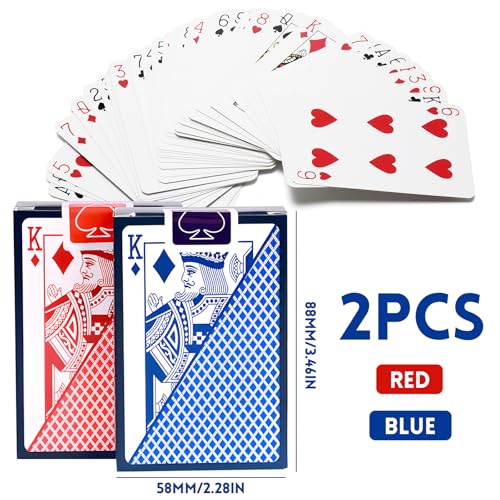 Bogoro Plastik Standard Spielkarten,2 Kartendecks,Pokerkarten Plastik Kartenspiel,Kartendeck Pokerkarten Plastik,Professionelle Plastik Pokerkarten für Blackjack, Canasta Kartenspiel – Bild 3