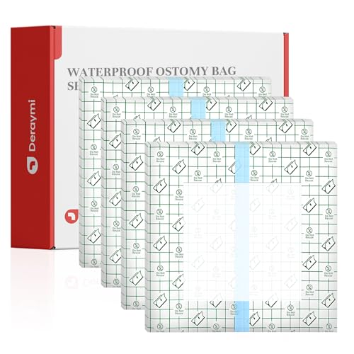 50 Pack Waterproof Ostomy Bag Shower Covers with Non-Stick Center Pad, Ostomy Supplies Colostomy Ileostomy Urostomy Pouches Shower Guard Shields – Hands-Free Showering Leakproof Seal 8