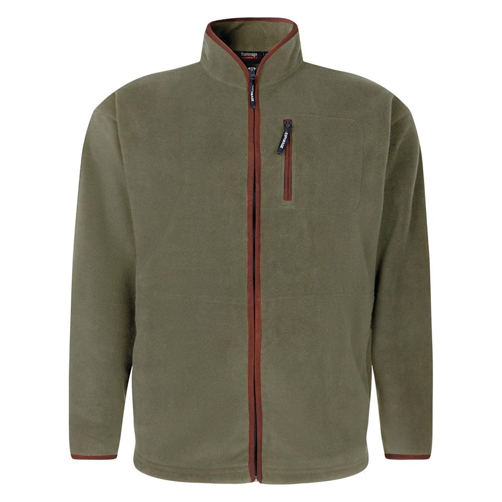 Espionage Microfleece Jacket For Men in Olive Green, 3XL