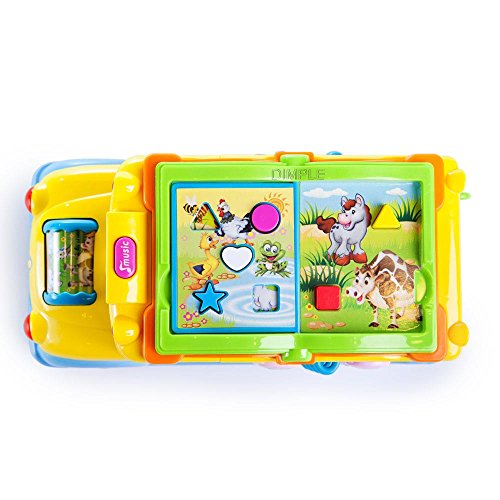 Dimple Educational Interactive School Bus Toy With Tons Of Flashing Lights, Sounds, Responsive Gears And Knobs To Play With, Tons Of Fun For Toddlers For Kids (Single) #TOP2