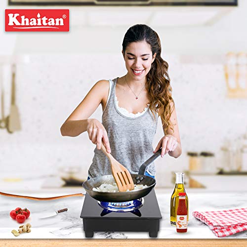 Khaitan 1 Burner BP Jio Black Toughened Glass | LPG Cooktop I Manual Ignition Stove| Ergonomic Knob|with 1 Year Warranty | Pan India Service| LP... - Image 7