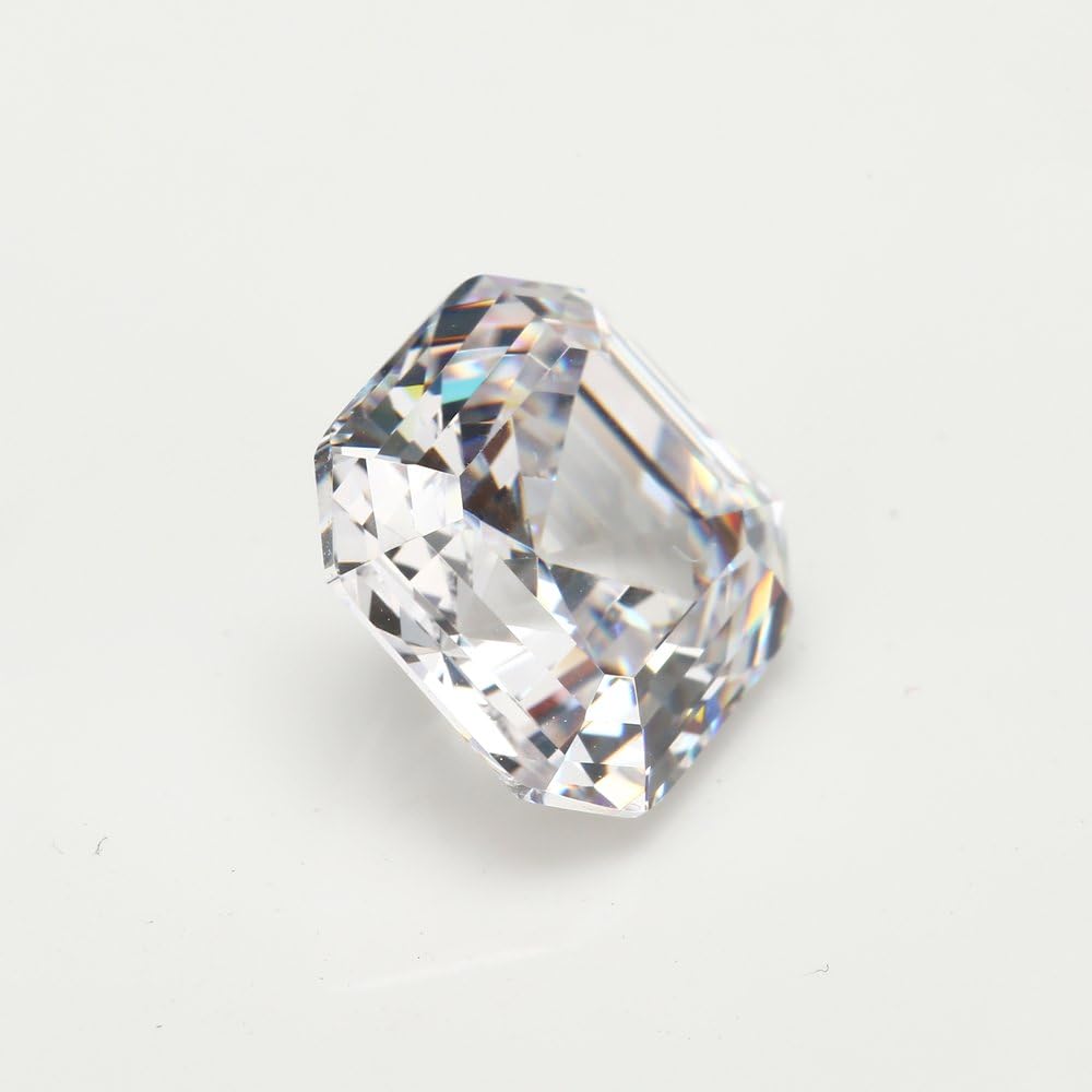 Cubic Zirconia Stones Loose 5A White Asscher Cut CZ Stone Synthetic Gemstone for Ring Earring Bracelet Necklace Pendants Jewelry Making (Size 3x3mm-12x12mm)