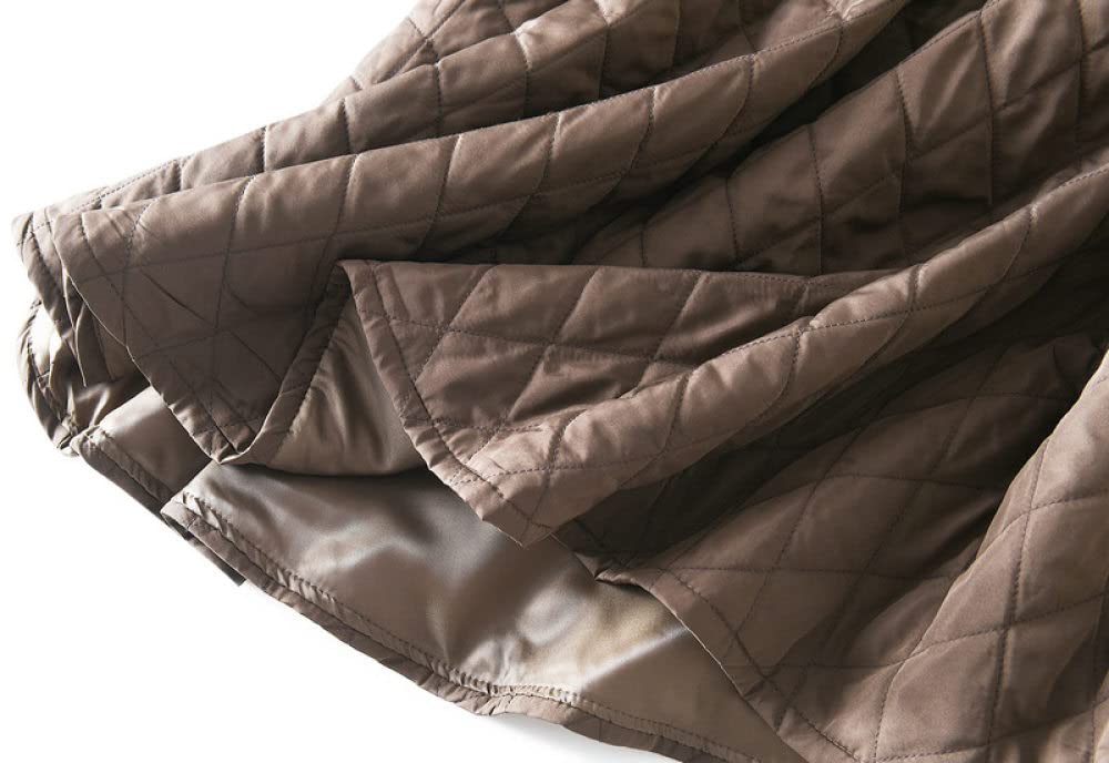 Brauner Argyle-Stepprock Für Damen, Warme Winterröcke, Leichter Midi-A-Linien-Rock, Elastischer Faltenrock Mit Hoher Taille, Schlichter Langer Rock Für Damen Und Mädchen