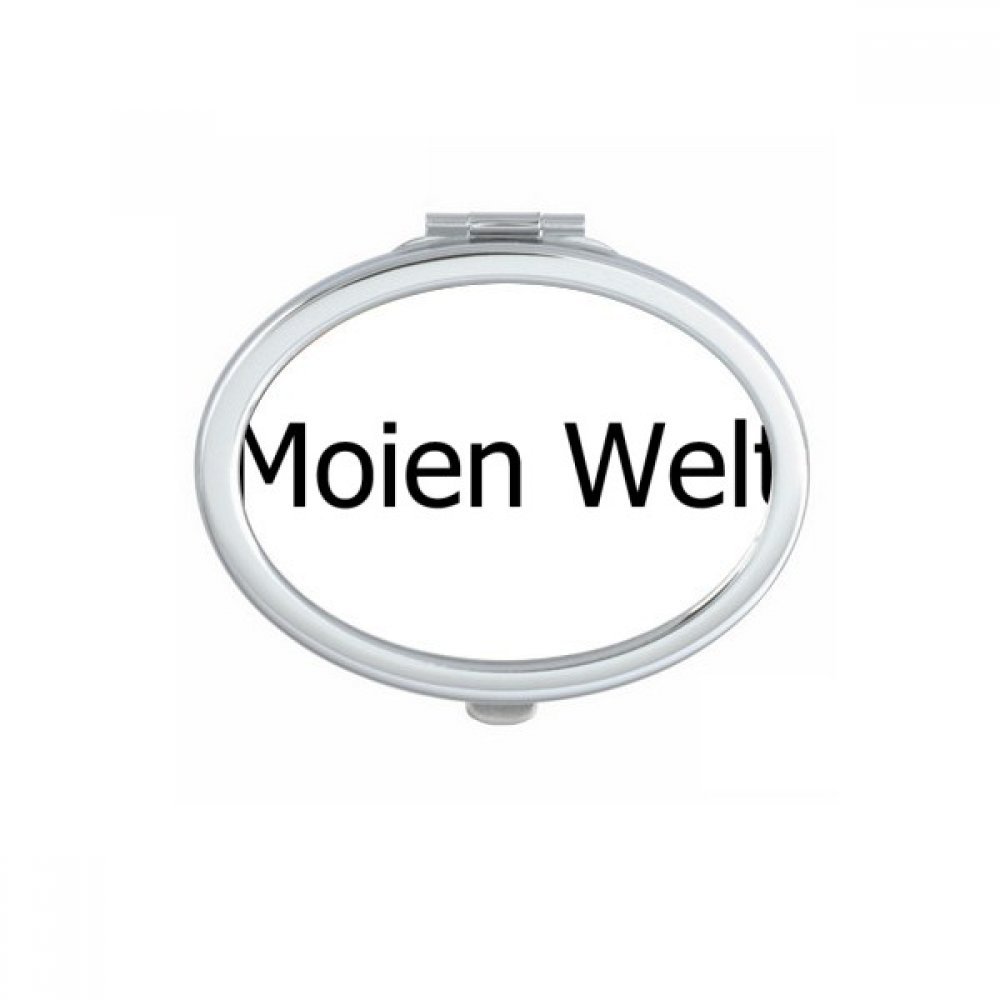 Miroir de poche Bonjour Tout Le Monde ovale de maquillage compact portable pour main